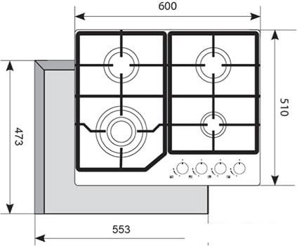 Варочная панель Akpo PGA 604 LXE-3