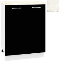 Шкаф напольный Кортекс-мебель Корнелия Лира НШ60р (черный/королевский опал)