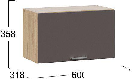 Шкаф навесной Трия Габриэлла 1В6Г (дуб крафт золотой/муссон)