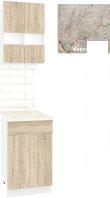 Готовая кухня Кортекс-мебель Корнелия Экстра 50р1ш2д (дуб сонома/марсель)