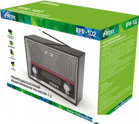 Радиоприемник Ritmix RPR-102 (карбон)