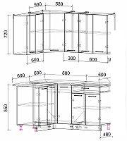 Готовая кухня Интерлиния Мила Лайт 1.2x1.5 (белый платинум/бетон/бискайская сосна)