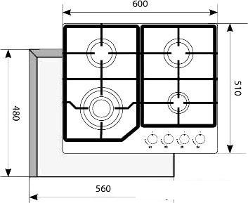 Варочная панель Akpo PGA 604 FGC BL Turbo
