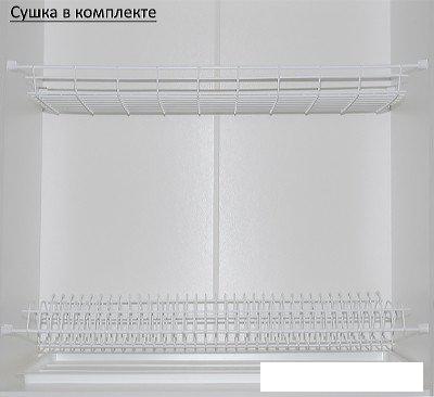 Готовая кухня ЭлиГард Виктория 1.5 (белый структурный рамка/дуб монтерей рамка/кашемир)