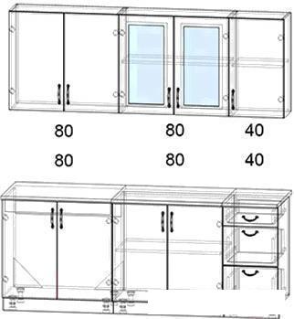 Кухня Интерлиния Мила Крафт 2.0А (дуб английский)