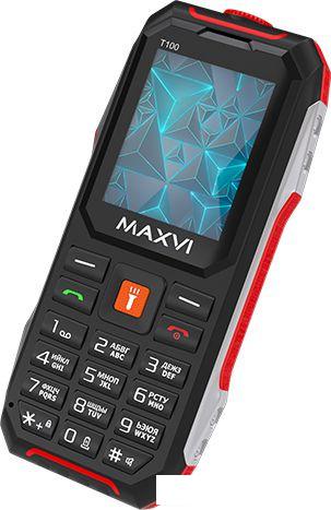Кнопочный телефон Maxvi T100 (красный)