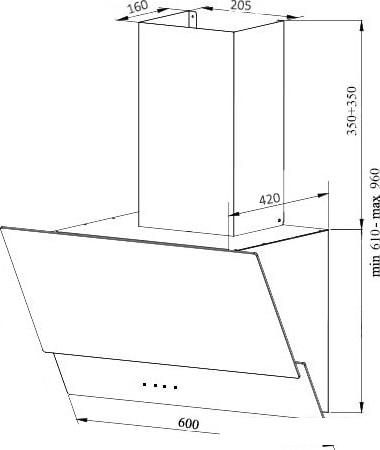 Кухонная вытяжка Germes Sarnia Push 60 (черный)