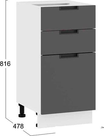 Шкаф напольный Трия Гренада 1Н4Я3 (белый/холст вулкан)