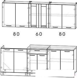 Готовая кухня Интерлиния Мила 22 (вудлайн кремовый)