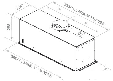 Кухонная вытяжка Pando EVO/780.11 Inox V.1050 ECO 009616