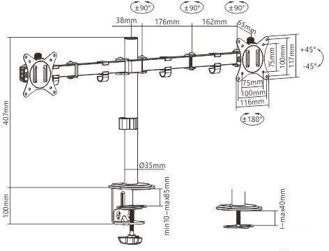 Кронштейн Gembird MA-D2-01
