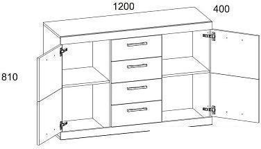Комод Anrex Oskar 2D4S Дуб Санремо