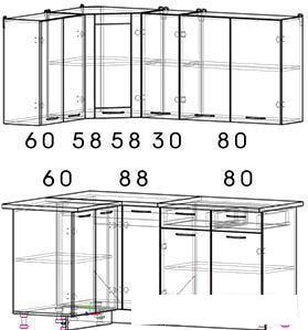 Готовая кухня Интерлиния Мила 12x17 (дуб молочный/дуб венге)