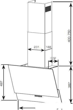 Кухонная вытяжка CENTEK CT-1828-60 (черный)