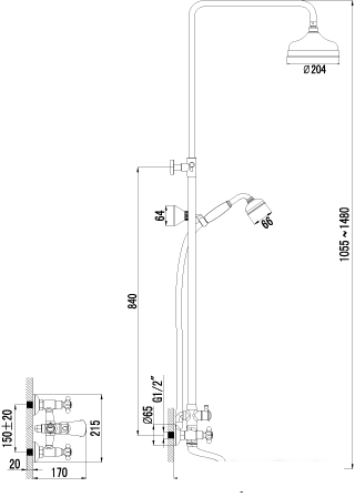 Душевая система Lemark Vintage [LM2862B]