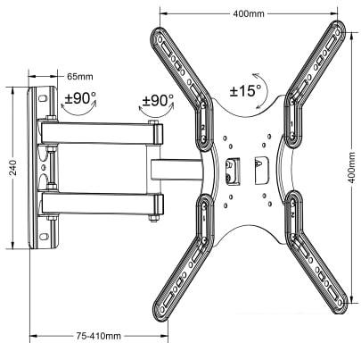 Кронштейн Maclean MC-759 (черный)