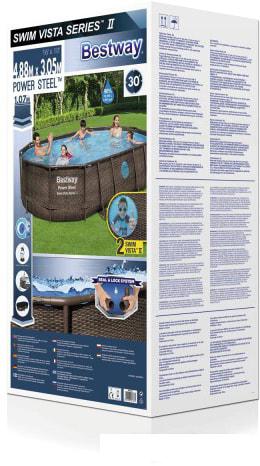 Каркасный бассейн Bestway Ротанг 56946 (488x305x107)