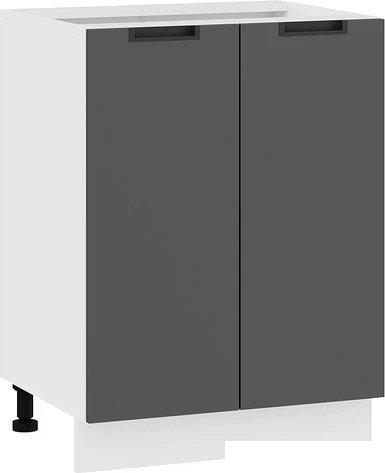 Шкаф напольный Трия Гренада 1Н6 (белый/холст вулкан)