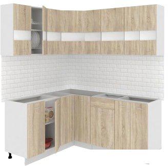 Угловая кухня Кортекс-мебель Корнелия Экстра 1.5x1.8 без столешницы (дуб сонома)
