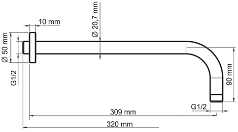 Держатель верхнего душа Wasserkraft A079
