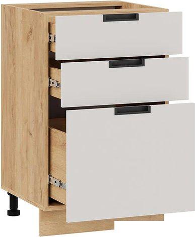 Шкаф напольный Трия Гренада 1Н5Я3 (дуб крафт золотой/холст мокко)