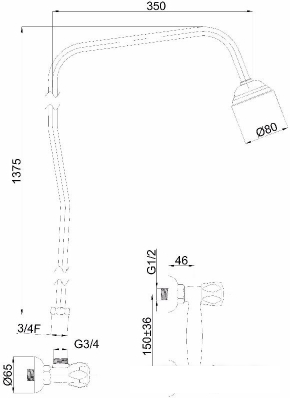 Душевая система Rubineta Rubin R-5 Globo