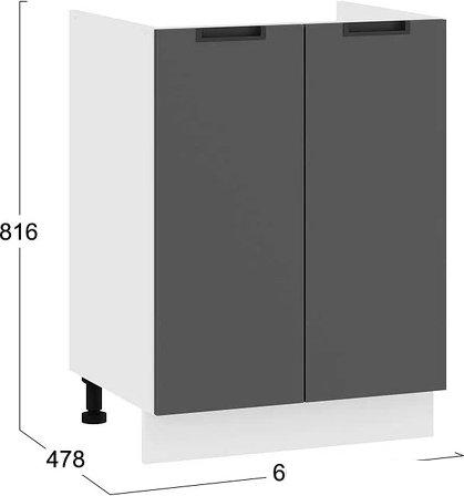Шкаф напольный Трия Гренада 1Н6 (белый/холст вулкан)