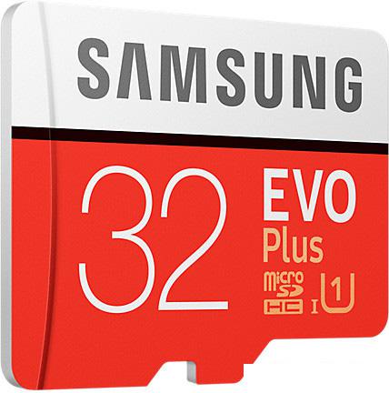Карта памяти Samsung EVO Plus microSDHC 32GB + адаптер