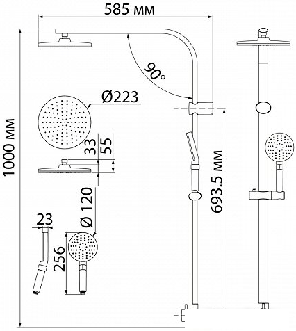 Душевая система IDDIS Swipe SWI3F97i76