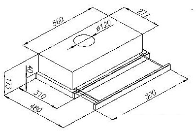 Кухонная вытяжка Ciarko SL-SG II 60 (черный)