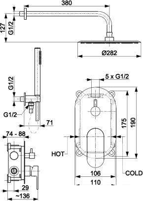 Душевая система Armatura Halit 4829-511-00