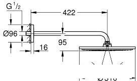 Верхний душ Grohe Rainshower Cosmopolitan 310 [26257000]