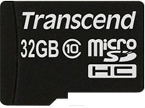 Карта памяти Transcend microSDHC Class 10 32 Гб + SD адаптер (TS32GUSDHC10)