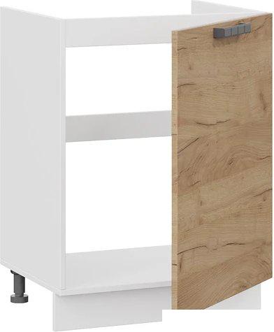 Шкаф напольный Трия Детройт 1Н6М с одной дверью (белый/дуб крафт золотой)