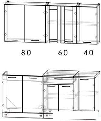 Готовая кухня Интерлиния Мила 18 (дуб молочный/дуб венге)