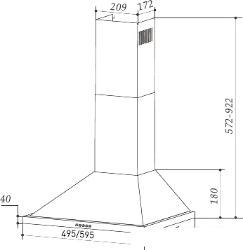 Кухонная вытяжка MAUNFELD Line T 60 (нержавеющая сталь)