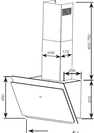 Кухонная вытяжка CENTEK CT-1830-60 (черный)