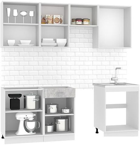 Готовая кухня Mio Tesoro Экстра-лайт 2.2 без столешницы (ателье светлый)