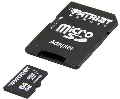 Карта памяти Patriot microSDXC LX Series (Class 10) 64GB + адаптер [PSF64GMCSDXC10]