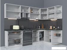 Готовая кухня Интерлиния Мила Матте 1.5x2.8 Б правая (белый-луна-опал светлый) Готовая кухня Интерлиния Мила Матте 1.5x2.8 Б правая (белый-луна-опал светлый)