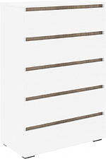 Комод Кортекс-мебель Бари 80 5ш (белый/белый/дуб сонома)