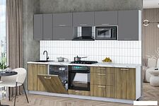 Готовая кухня Интерлиния Мила Gloss 2.9-ПМ2 (дуб вотан/серый/белый гранит) Готовая кухня Интерлиния Мила Gloss 2.9-ПМ2 (дуб вотан/серый/белый гранит)