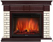 Портал Firelight Bricks 25 (камень бежевый/шпон темный дуб) Портал Firelight Bricks 25 (камень бежевый/шпон темный дуб)