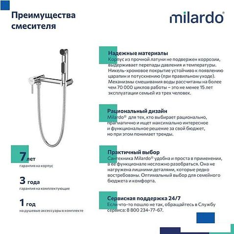 Гигиенический душ Milardo Tidy TIDSB15M08 (хром глянцевый)