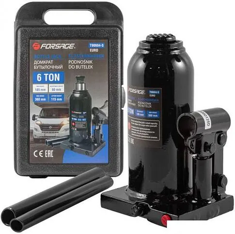 Бутылочный домкрат FORSAGE F-T90604S (Euro) 6т (кейс)