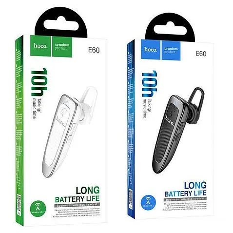 Bluetooth гарнитура Hoco E60 (белый/серебристый)