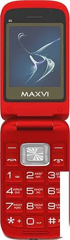 Кнопочный телефон Maxvi E5 (красный)