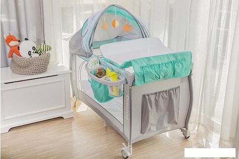 Манеж-кровать Lionelo Sven Plus (бирюзовый)