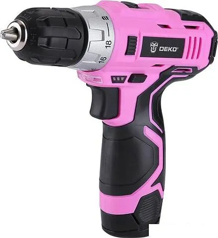 Дрель-шуруповерт Deko GCD12DU3 PINK SET2 063-4171 (с 1-им АКБ, набор оснастки)