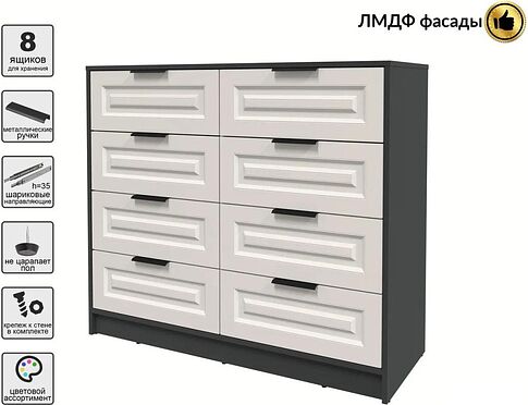 Комод Интерлиния Концепт КТ-К117 Деко (антрацит/кашемир)